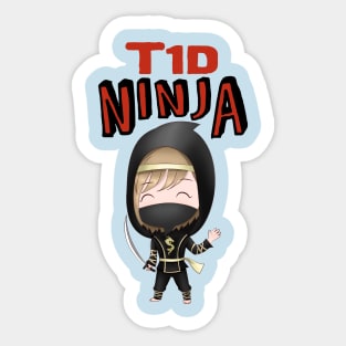 T1D Ninja - Diabetes type 1 Ladies Sticker